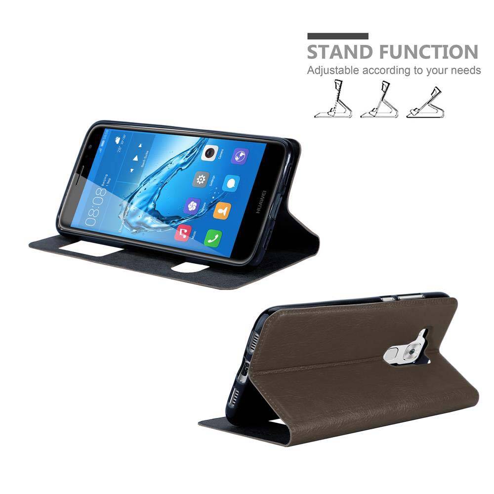 Cadorabo Schutzhülle für Huawei NOVA PLUS Hülle in Braun Handyhülle Book Case Cover Etui