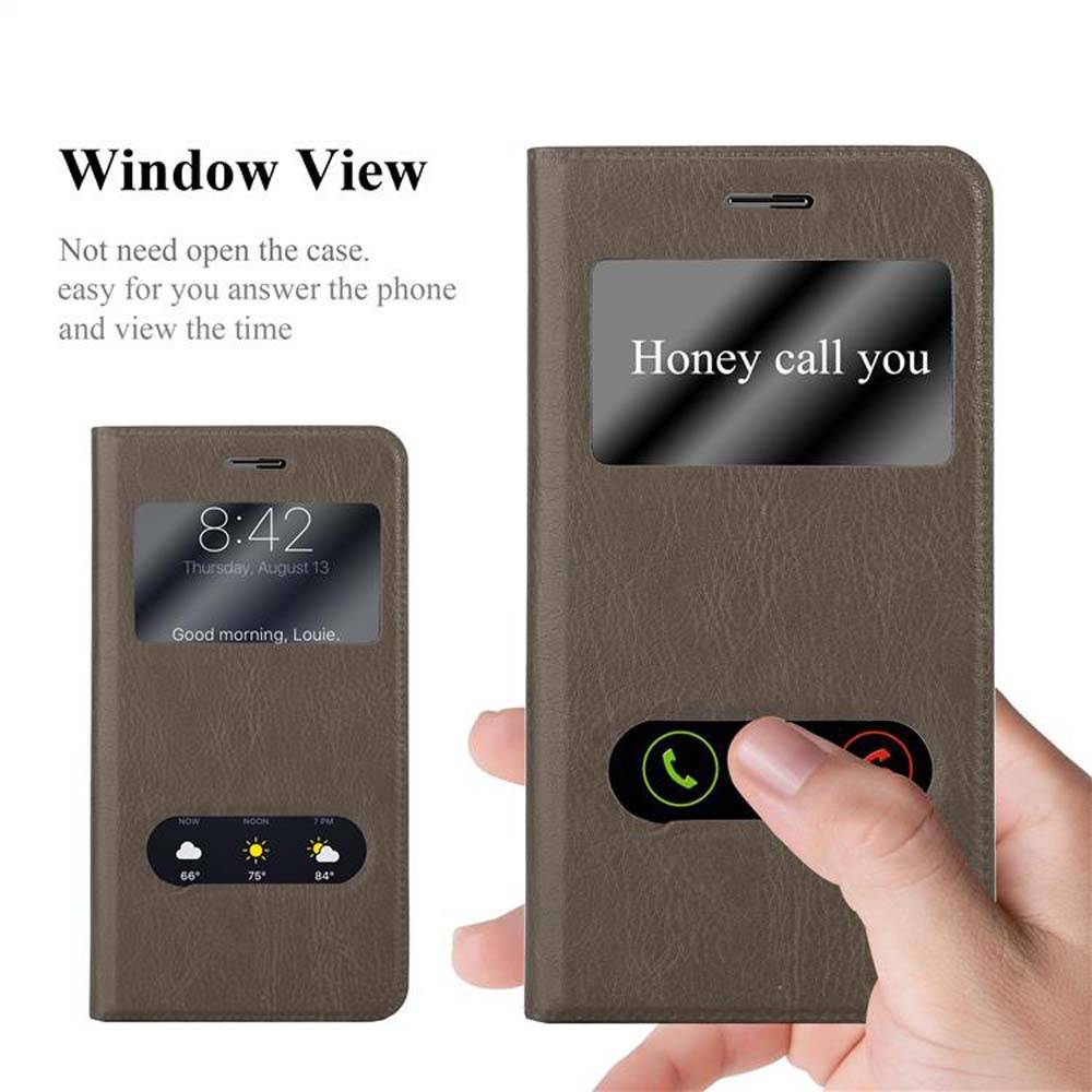 Cadorabo Schutzhülle für Huawei NOVA PLUS Hülle in Braun Handyhülle Book Case Cover Etui