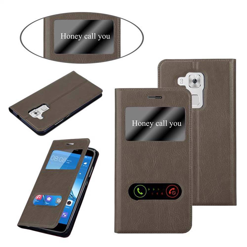 Cadorabo Schutzhülle für Huawei NOVA PLUS Hülle in Braun Handyhülle Book Case Cover Etui