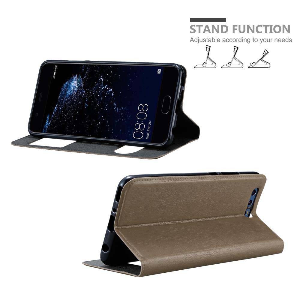 Cadorabo Schutzhülle für Huawei P10 PLUS Hülle in Braun Handyhülle Book Case Cover Etui