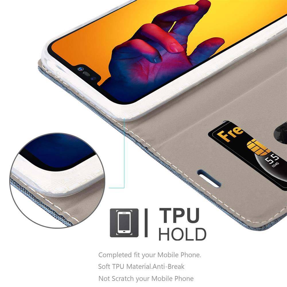 Cadorabo Hülle für Huawei P20 LITE 2018 / NOVA 3E Schutzhülle in Blau Handy Hülle Etui Book Case Cover