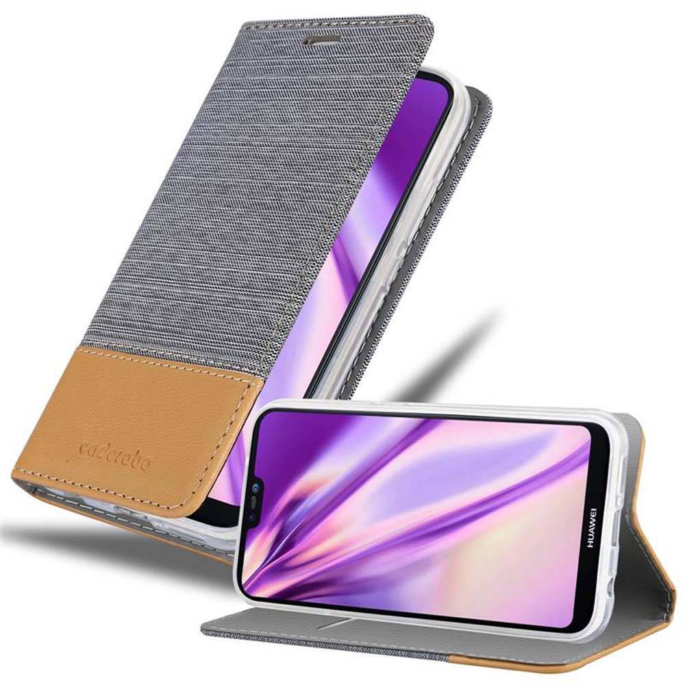 Cadorabo Hülle für Huawei P20 LITE 2018 / NOVA 3E Schutzhülle in Grau Handy Hülle Etui Book Case Cover