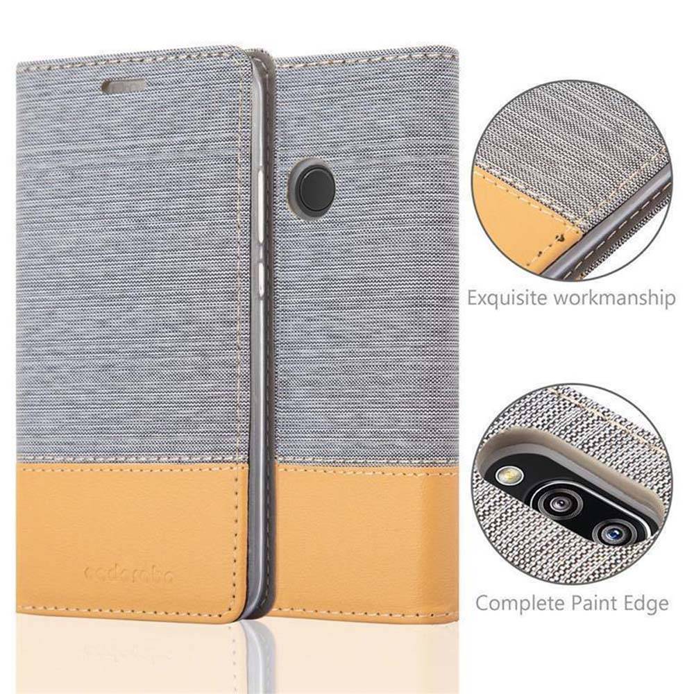 Cadorabo Hülle für Huawei P20 LITE 2018 / NOVA 3E Schutzhülle in Grau Handy Hülle Etui Book Case Cover