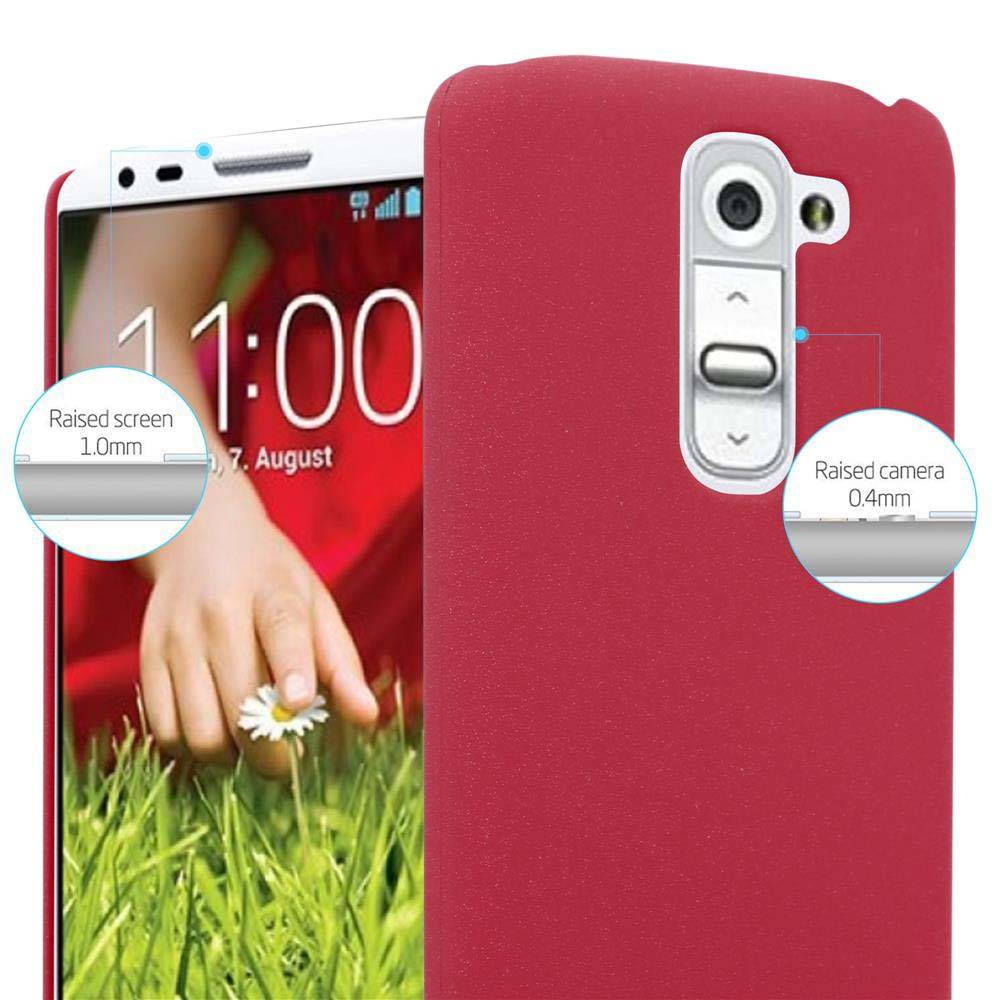 Cadorabo Schutzhülle für LG G2 MINI Hülle in Rot Etui Hard Case Handyhülle Cover