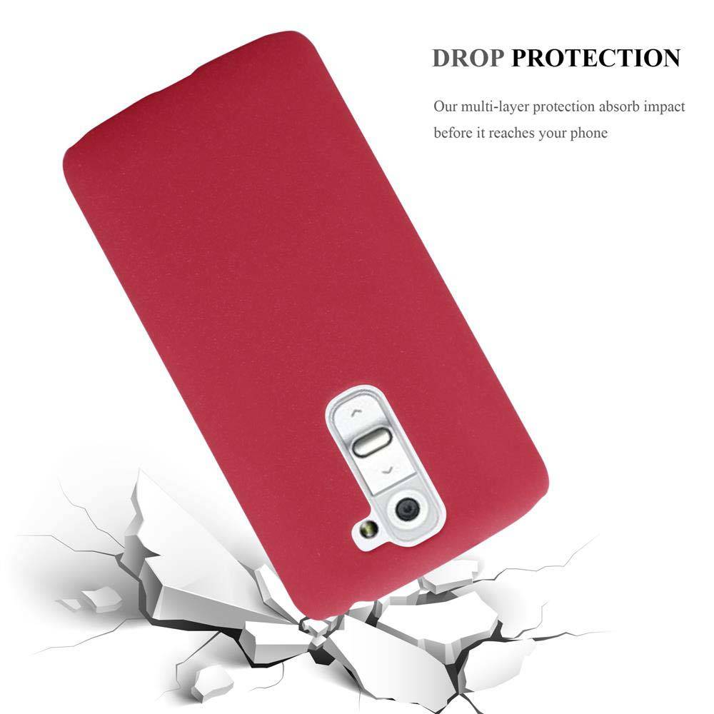 Cadorabo Schutzhülle für LG G2 MINI Hülle in Rot Etui Hard Case Handyhülle Cover