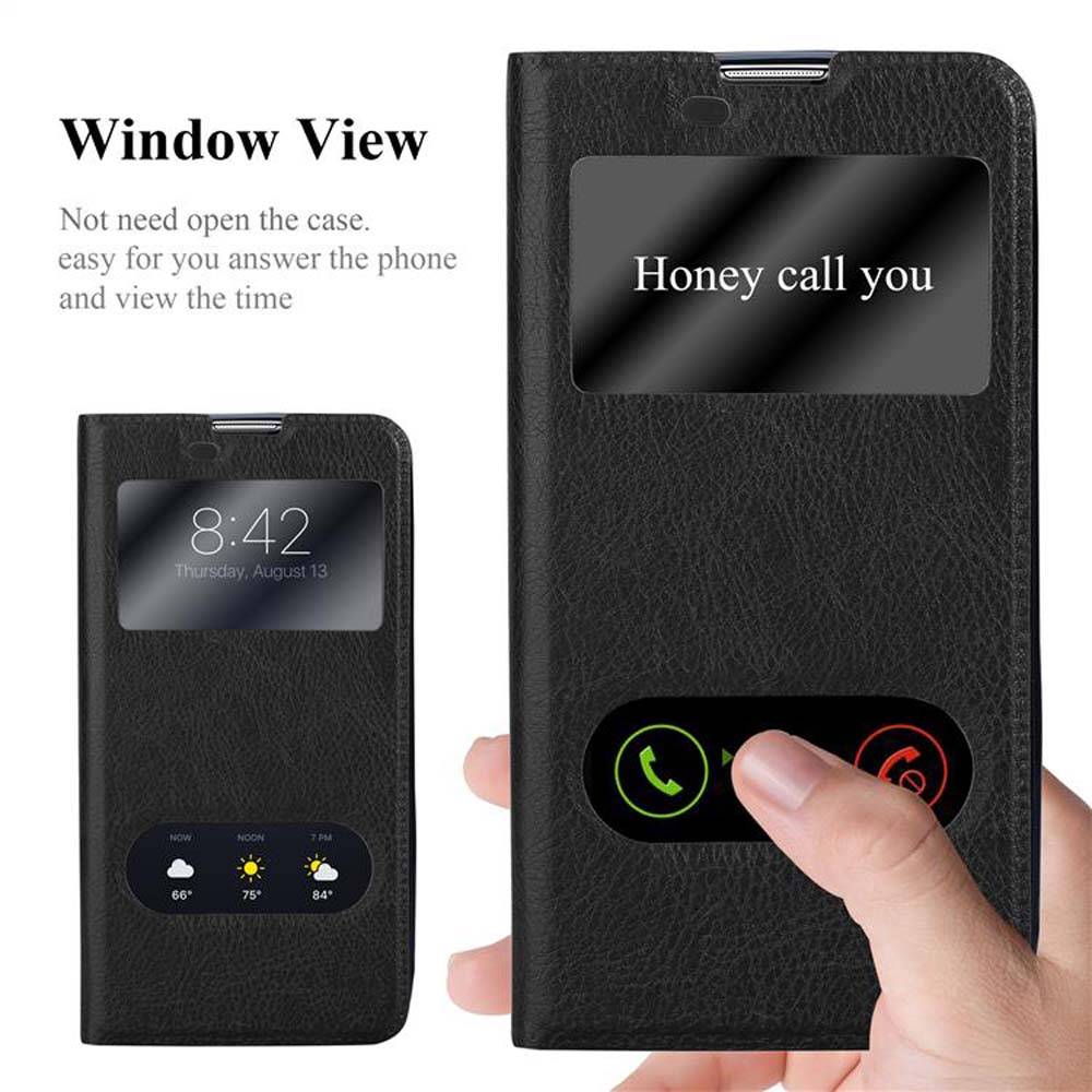 Cadorabo Schutzhülle für LG K10 2016 Hülle in Schwarz Handyhülle Book Case Cover Etui