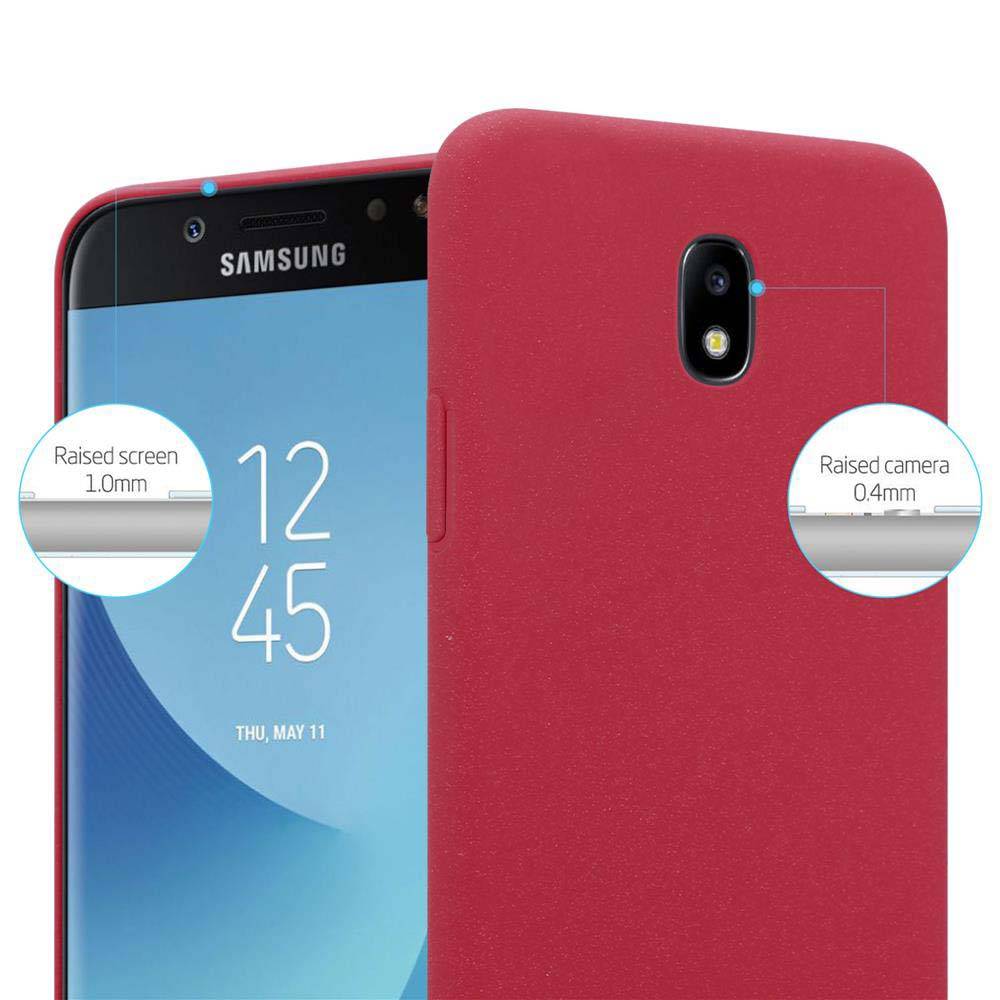 Cadorabo Schutzhülle für Samsung Galaxy J5 2017 Hülle in Rot Etui Hard Case Handyhülle Cover