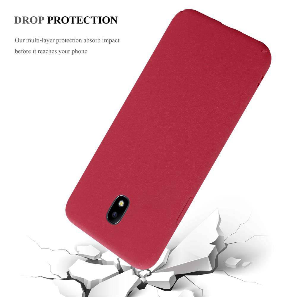 Cadorabo Schutzhülle für Samsung Galaxy J5 2017 Hülle in Rot Etui Hard Case Handyhülle Cover