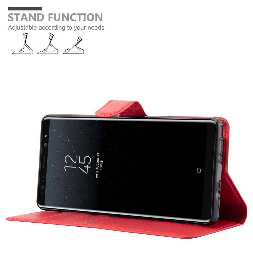 Cadorabo Hülle für Samsung Galaxy NOTE 8 Schutz Hülle in Rot Handyhülle Etui Case Cover Magnetverschluss