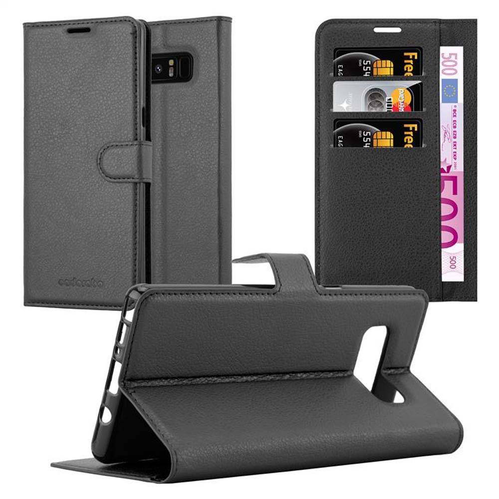 Cadorabo Hülle für Samsung Galaxy NOTE 8 Schutz Hülle in Schwarz Handyhülle Etui Case Cover Magnetverschluss