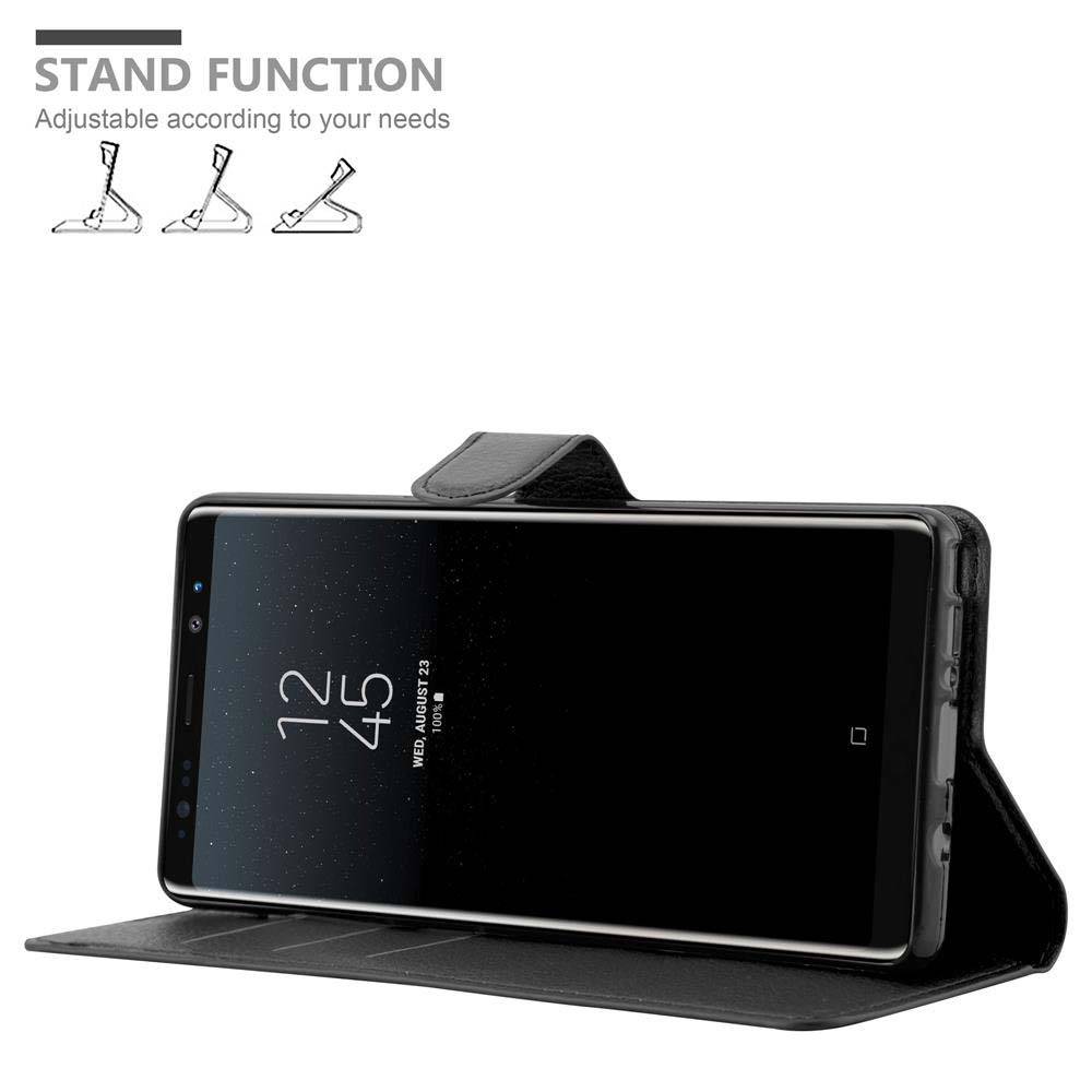 Cadorabo Hülle für Samsung Galaxy NOTE 8 Schutz Hülle in Schwarz Handyhülle Etui Case Cover Magnetverschluss