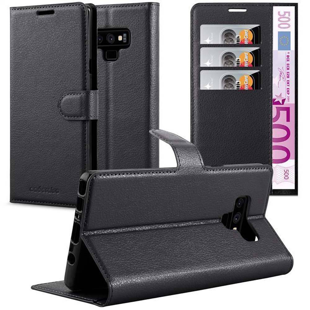 Cadorabo Hülle für Samsung Galaxy NOTE 9 Schutz Hülle in Schwarz Handyhülle Etui Case Cover Magnetverschluss