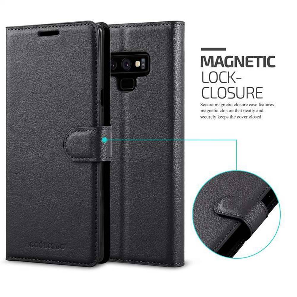 Cadorabo Hülle für Samsung Galaxy NOTE 9 Schutz Hülle in Schwarz Handyhülle Etui Case Cover Magnetverschluss