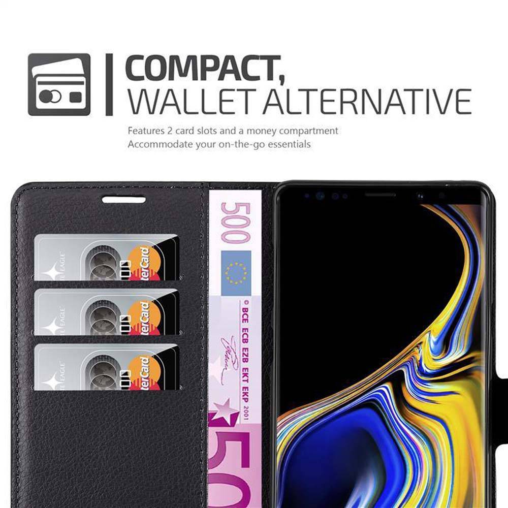 Cadorabo Hülle für Samsung Galaxy NOTE 9 Schutz Hülle in Schwarz Handyhülle Etui Case Cover Magnetverschluss