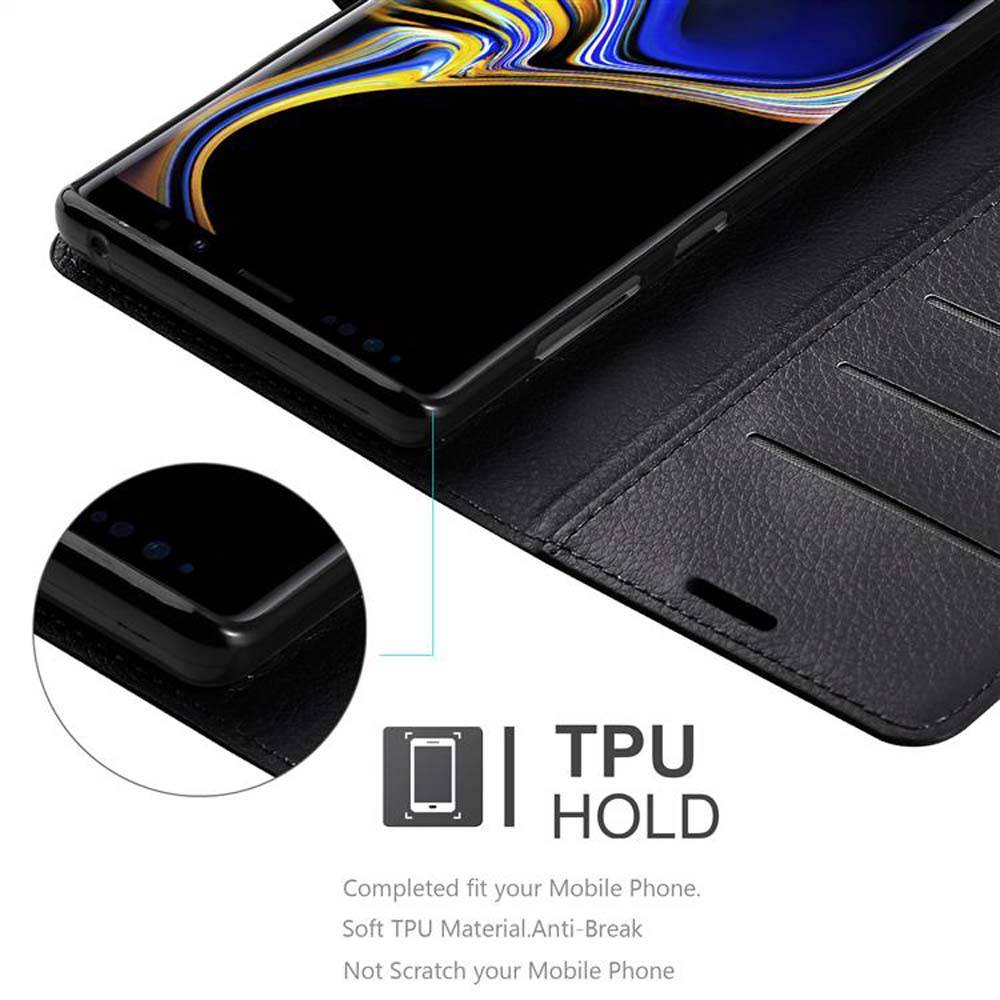Cadorabo Hülle für Samsung Galaxy NOTE 9 Schutz Hülle in Schwarz Handyhülle Etui Case Cover Magnetverschluss