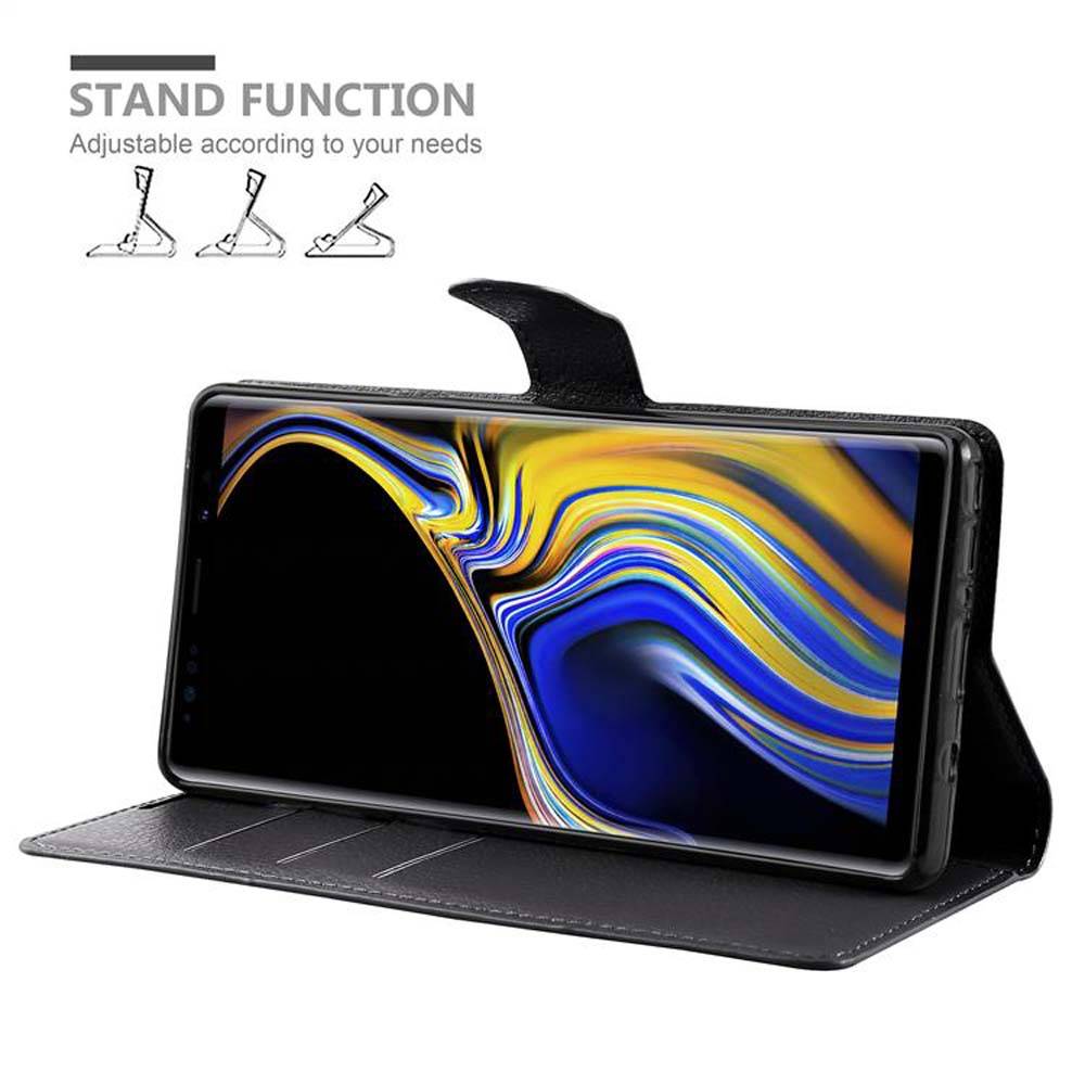 Cadorabo Hülle für Samsung Galaxy NOTE 9 Schutz Hülle in Schwarz Handyhülle Etui Case Cover Magnetverschluss