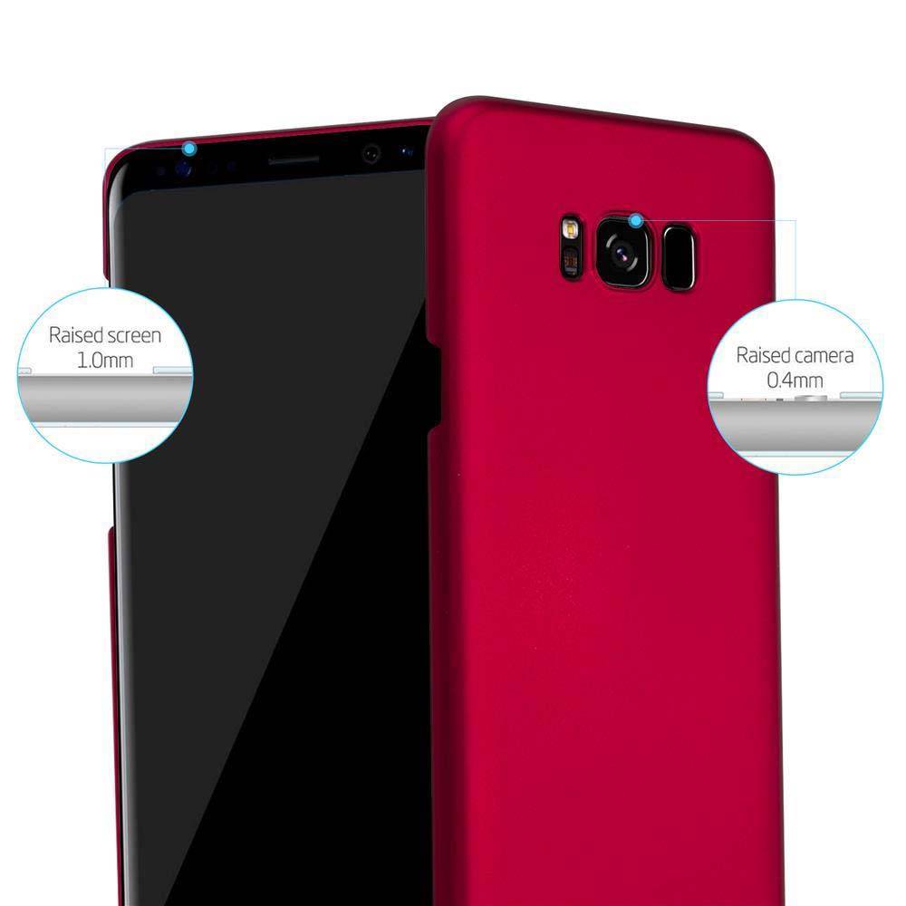 Cadorabo Hülle für Samsung Galaxy S8 Schutzhülle in Rot Hard Case Handy Hülle Etui