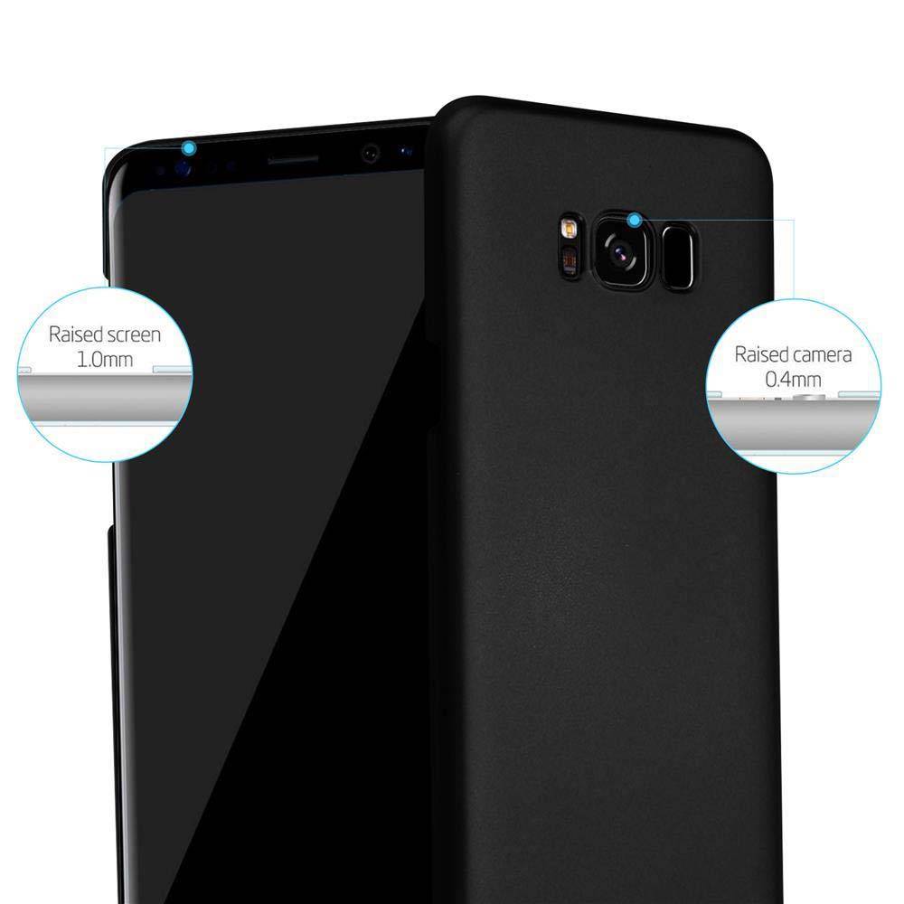 Cadorabo Hülle für Samsung Galaxy S8 PLUS Schutzhülle in Schwarz Hard Case Handy Hülle Etui