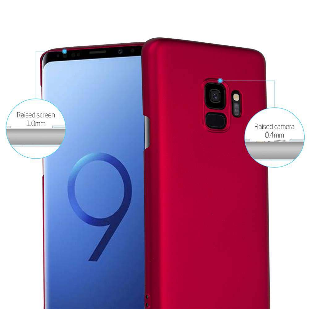 Cadorabo Hülle für Samsung Galaxy S9 Schutzhülle in Rot Hard Case Handy Hülle Etui