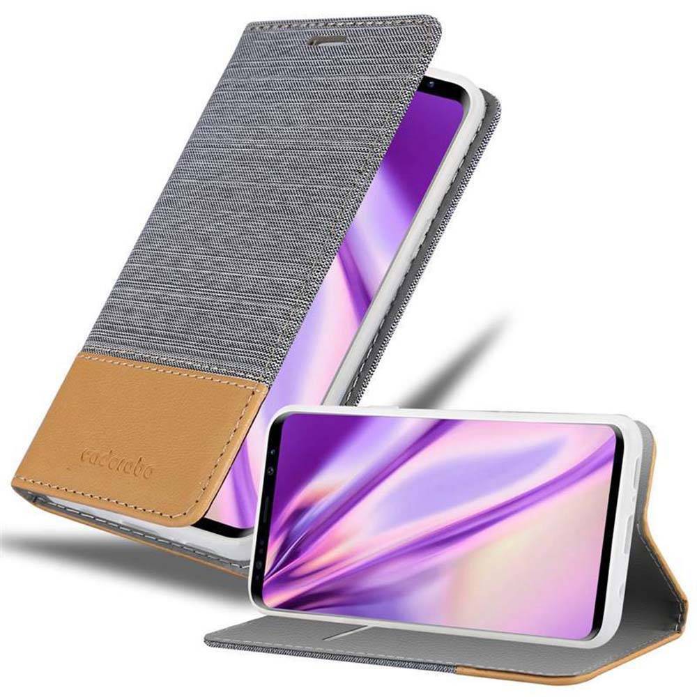 Cadorabo Hülle für Samsung Galaxy S9 PLUS Schutzhülle in Grau Handy Hülle Etui Book Case Cover