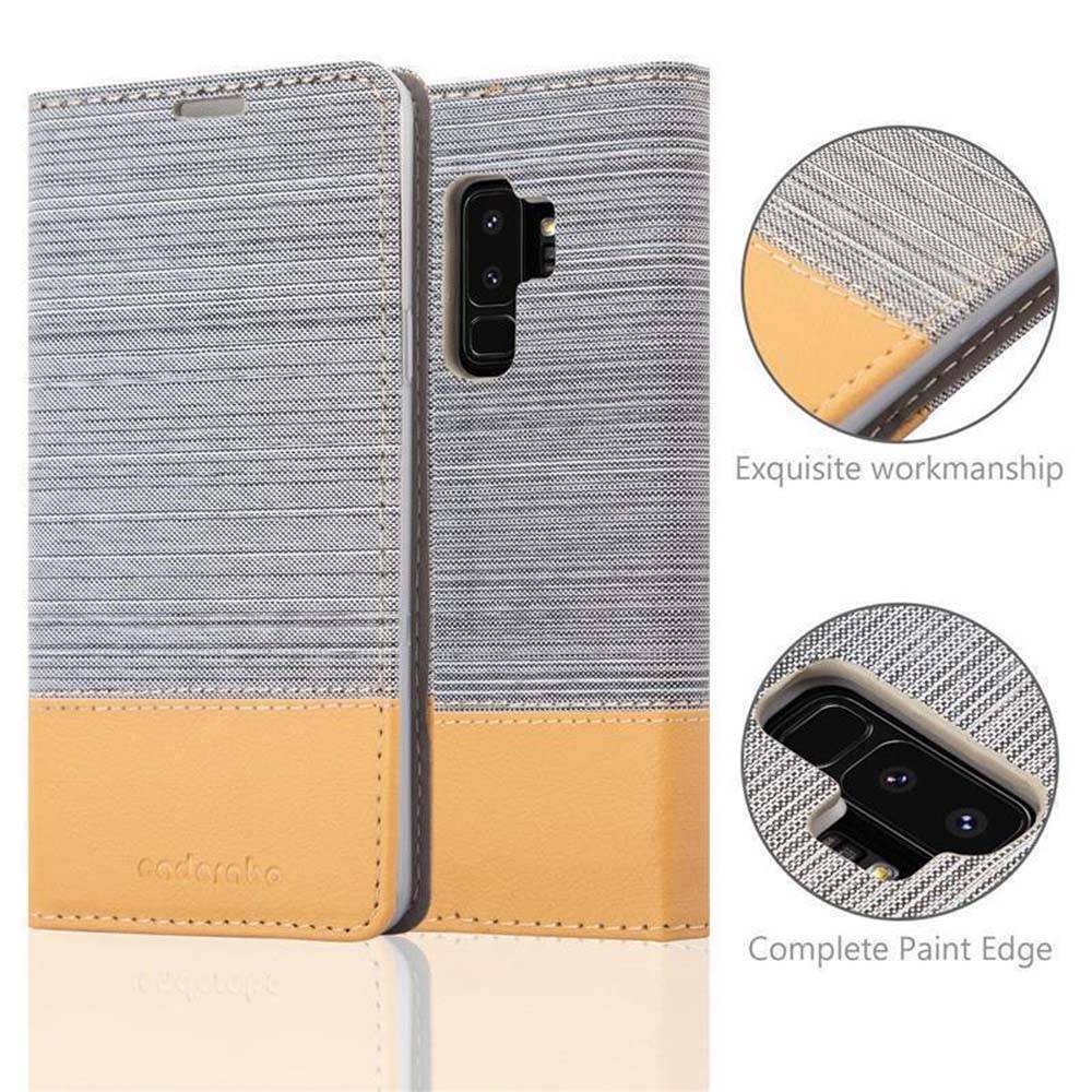 Cadorabo Hülle für Samsung Galaxy S9 PLUS Schutzhülle in Grau Handy Hülle Etui Book Case Cover