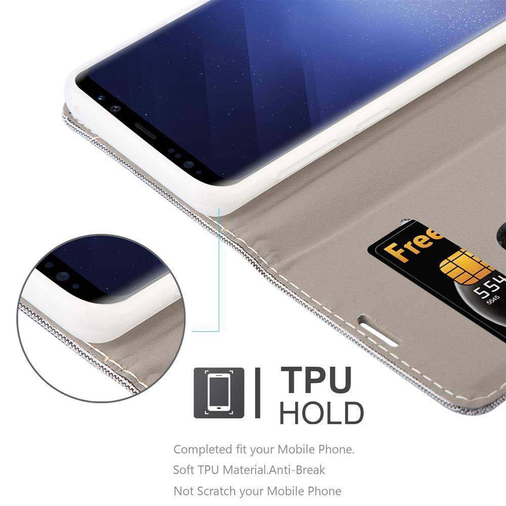 Cadorabo Hülle für Samsung Galaxy S9 PLUS Schutzhülle in Grau Handy Hülle Etui Book Case Cover