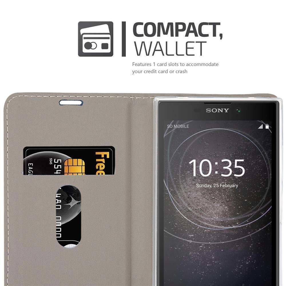 Cadorabo Handy Hülle für Sony Xperia L2 Hülle in DUNKEL BLAU SCHWARZ , Schutzhülle Tasche case cover mit Kartenfach, Standfunktion, Magnetverschlu