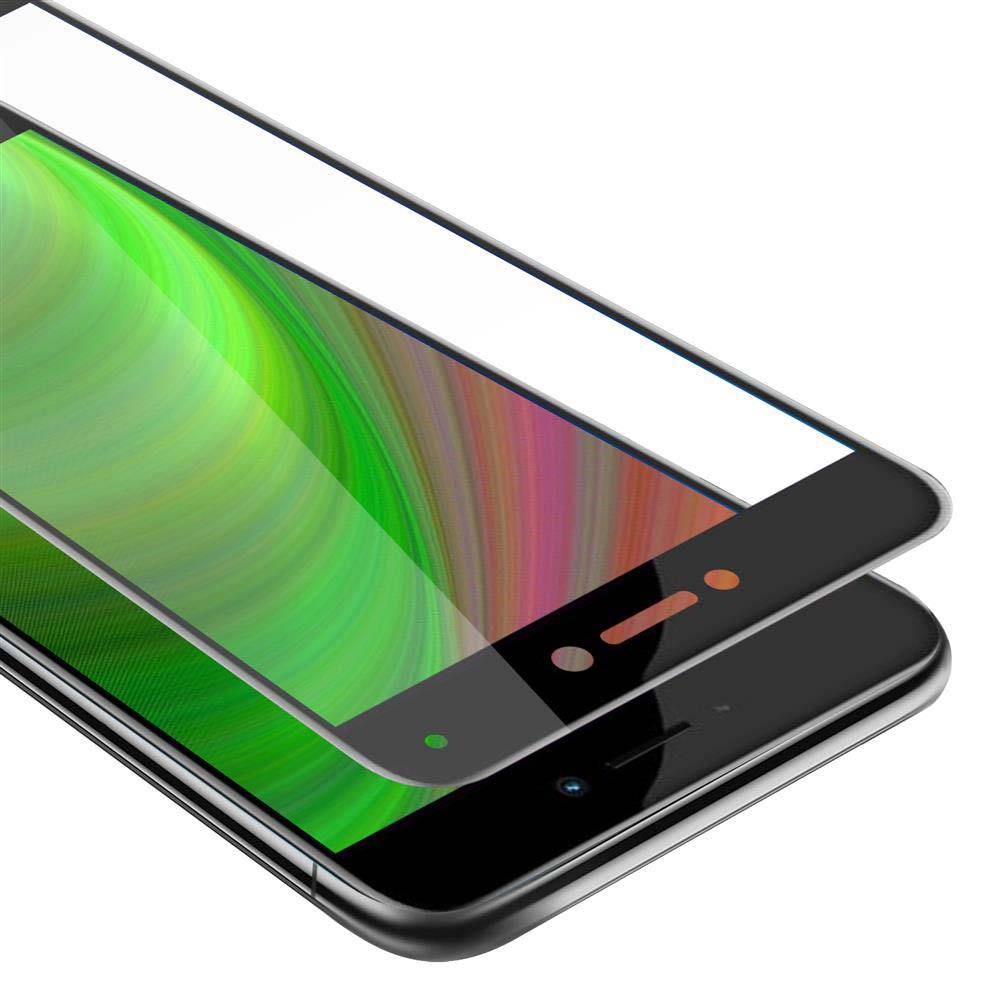 Cadorabo Panzerfolie für Huawei P8 LITE 2017 Schutzfolie in Schwarz Vollbild Folie Tempered Display Schutzglas