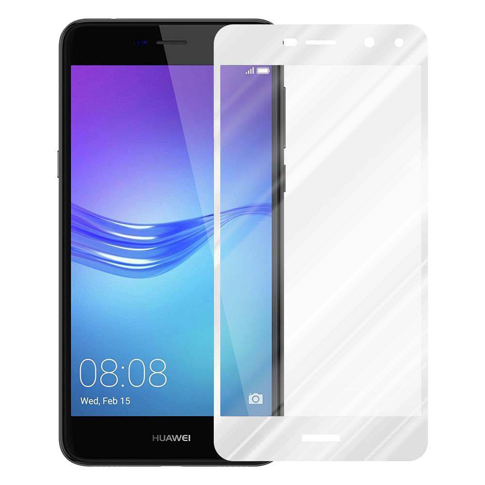Cadorabo Panzerfolie für Huawei Y6 2017 Schutzfolie in Weiß Vollbild Folie Tempered Display Schutzglas