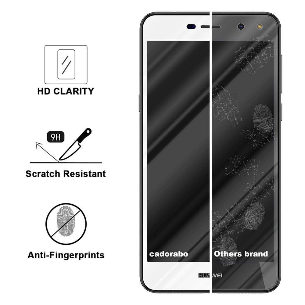 Cadorabo Panzerfolie für Huawei Y6 2017 Schutzfolie in Weiß Vollbild Folie Tempered Display Schutzglas