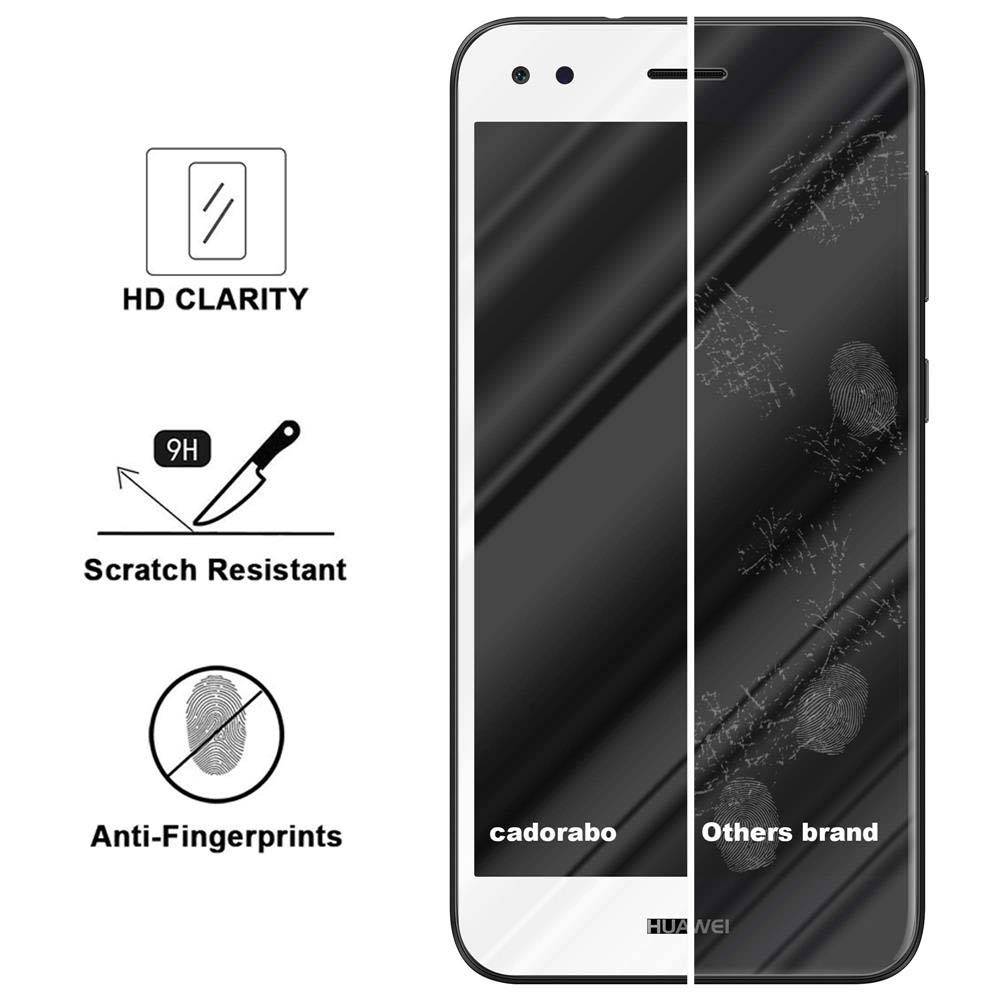 Cadorabo Panzerfolie für Huawei Y6 PRO 2017 Schutzfolie in Weiß Vollbild Folie Tempered Display Schutzglas