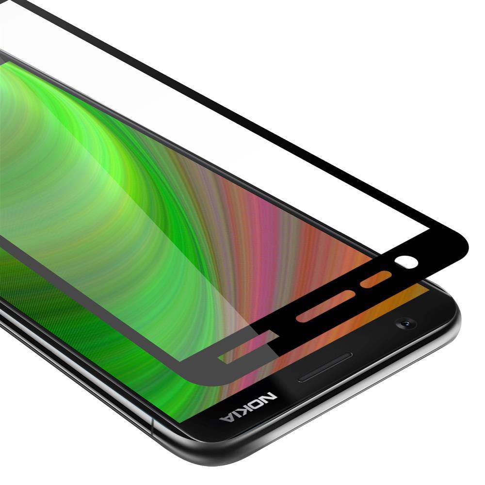 Cadorabo Panzerfolie für Nokia 3.1 2018 Schutzfolie in Schwarz Vollbild Folie Tempered Display Schutzglas