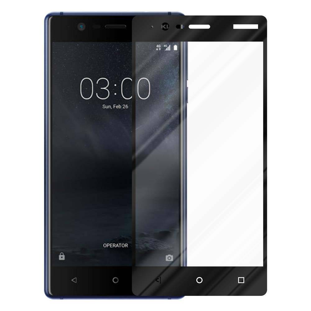 Cadorabo Panzerfolie für Nokia 3.1 2018 Schutzfolie in Schwarz Vollbild Folie Tempered Display Schutzglas