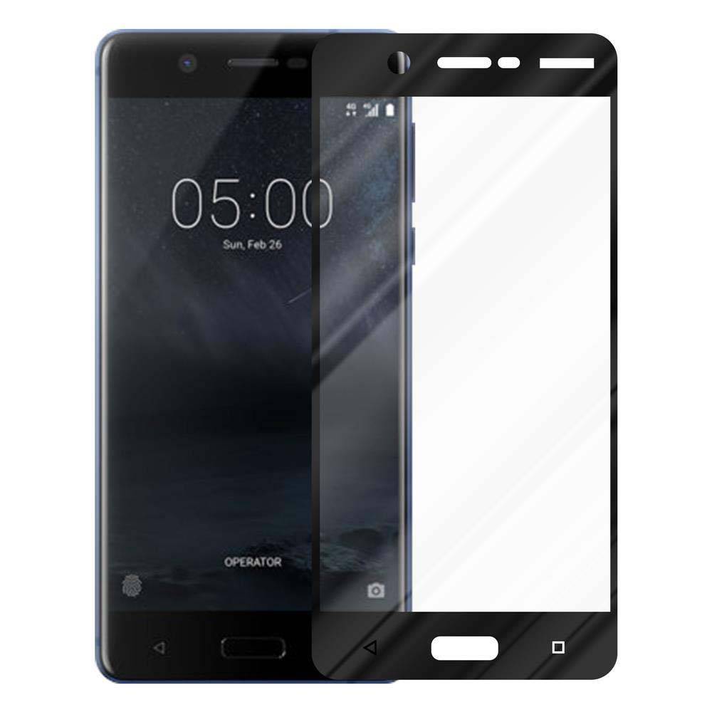 Cadorabo Panzerfolie für Nokia 5.1 2018 Schutzfolie in Schwarz Vollbild Folie Tempered Display Schutzglas
