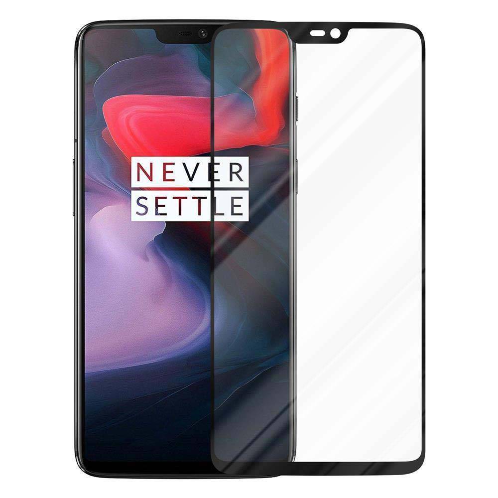 Cadorabo Panzerfolie für OnePlus 6 Schutzfolie in Schwarz Vollbild Folie Tempered Display Schutzglas
