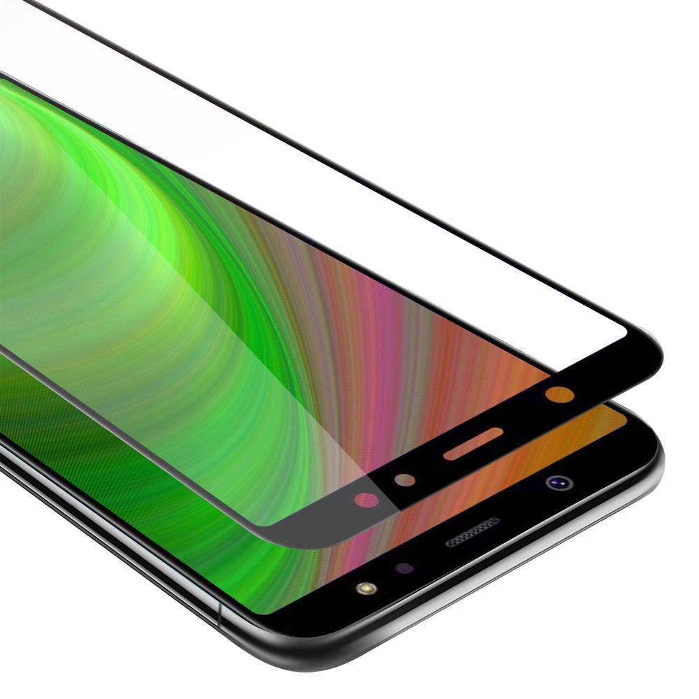Cadorabo Panzerfolie für Samsung Galaxy A6 2018 Schutzfolie in Schwarz Vollbild Folie Tempered Display Schutzglas