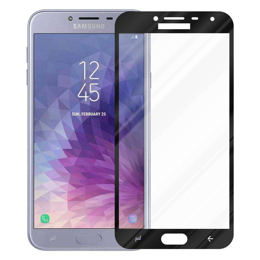 Cadorabo Panzerfolie für Samsung Galaxy J4 2018 Schutzfolie in Schwarz Vollbild Folie Tempered Display Schutzglas