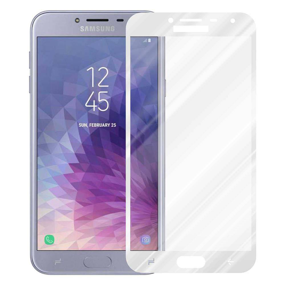 Cadorabo Panzerfolie für Samsung Galaxy J4 2018 Schutzfolie in Weiß Vollbild Folie Tempered Display Schutzglas
