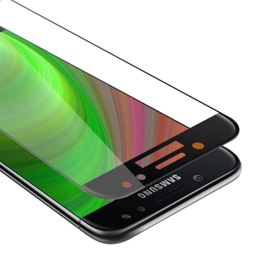 Cadorabo Panzerfolie für Samsung Galaxy J7 2017 Schutzfolie in Schwarz Vollbild Folie Tempered Display Schutzglas