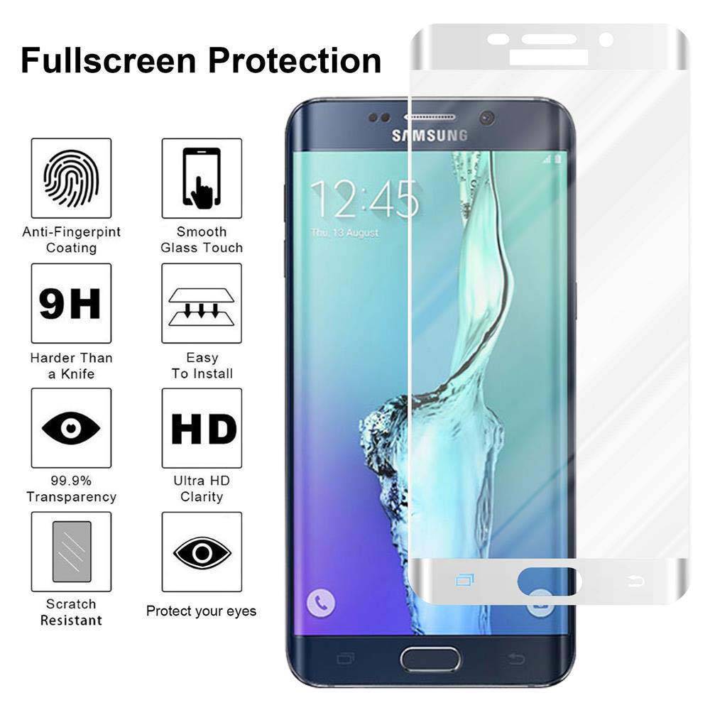 Cadorabo Panzerfolie für Samsung Galaxy S6 EDGE Schutzfolie in Weiß Vollbild Folie Tempered Display Schutzglas