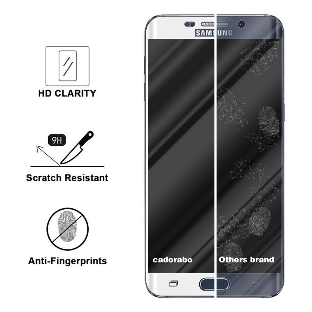 Cadorabo Panzerfolie für Samsung Galaxy S6 EDGE PLUS Schutzfolie in Weiß Vollbild Folie Tempered Display Schutzglas