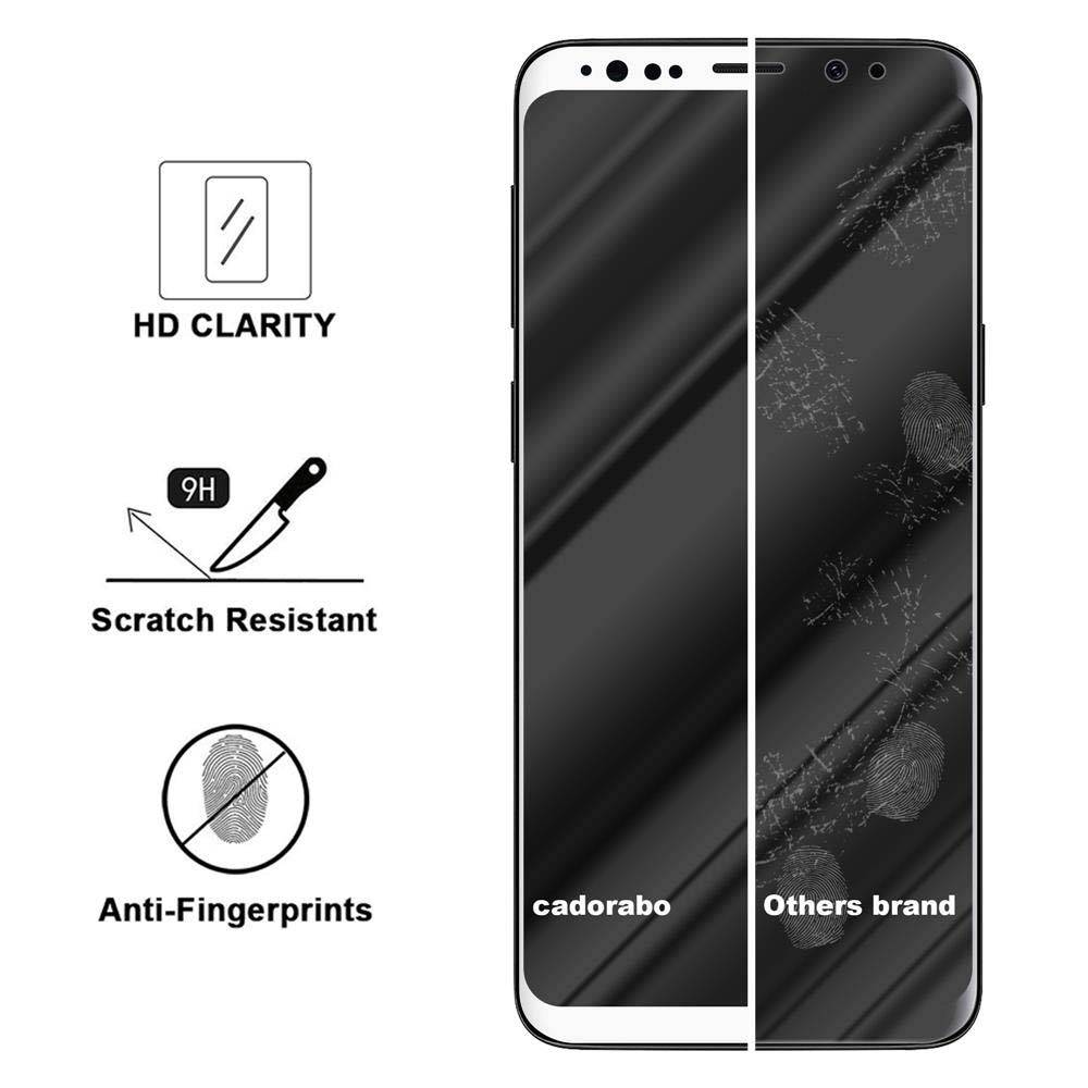 Cadorabo Panzerfolie für Samsung Galaxy S9 Schutzfolie in Weiß Vollbild Folie Tempered Display Schutzglas