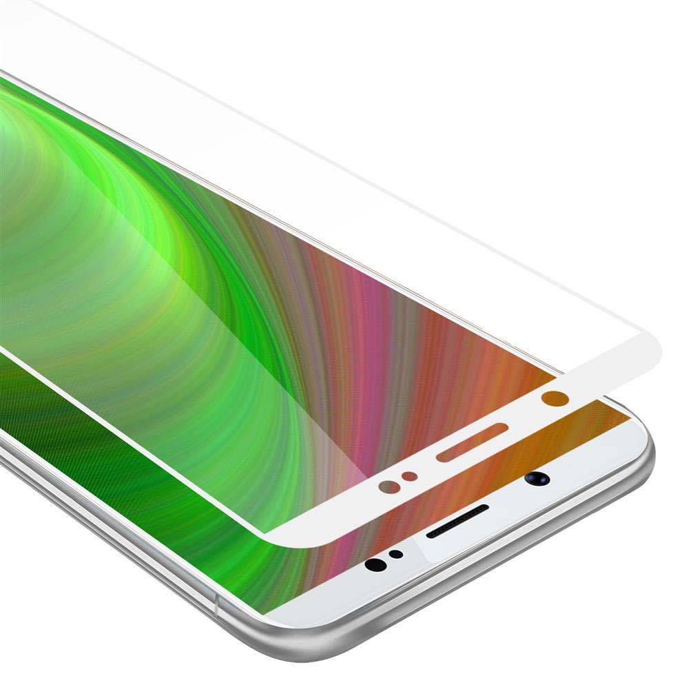 Cadorabo Panzerfolie für Vivo V7 Schutzfolie in Weiß Vollbild Folie Tempered Display Schutzglas