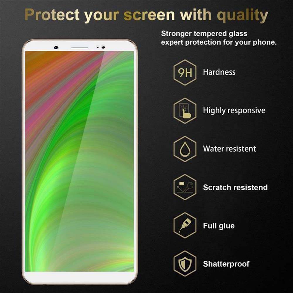 Cadorabo Panzerfolie für Vivo V7 Schutzfolie in Weiß Vollbild Folie Tempered Display Schutzglas