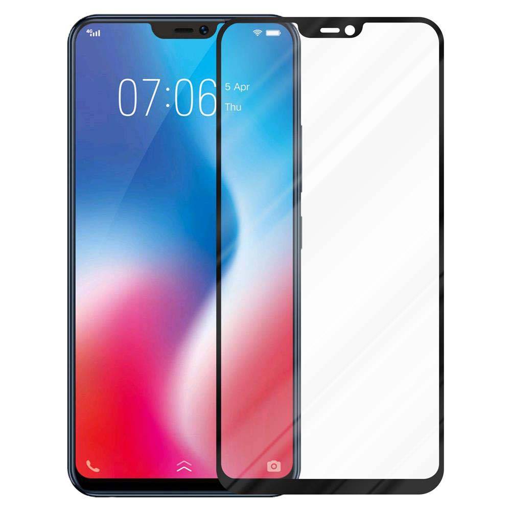 Cadorabo Panzerfolie für Vivo V9 Schutzfolie in Schwarz Vollbild Folie Tempered Display Schutzglas
