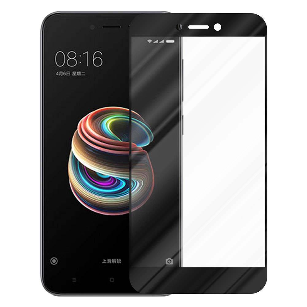 Cadorabo Panzerfolie für Xiaomi RedMi 5A Schutzfolie in Schwarz Vollbild Folie Tempered Display Schutzglas