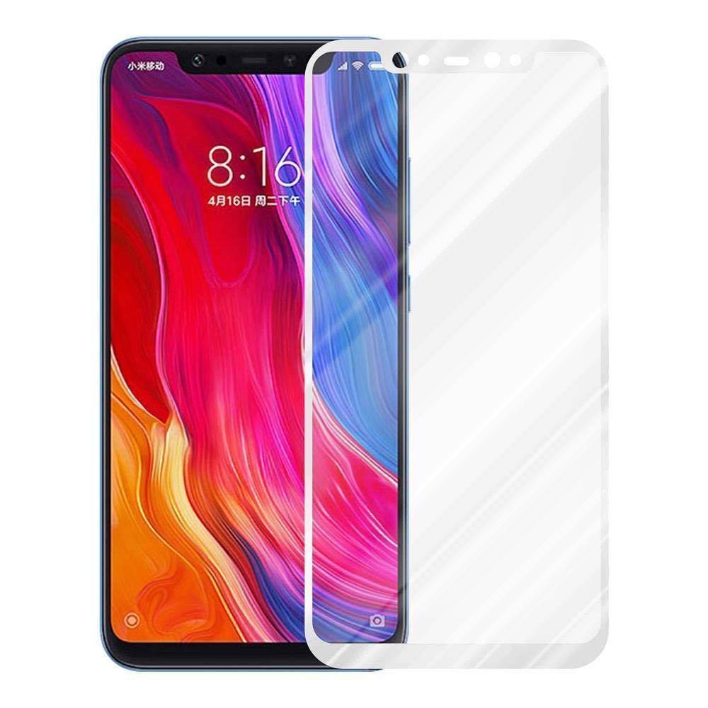 Cadorabo Panzerfolie für Xiaomi Mi 8 Schutzfolie in Weiß Vollbild Folie Tempered Display Schutzglas