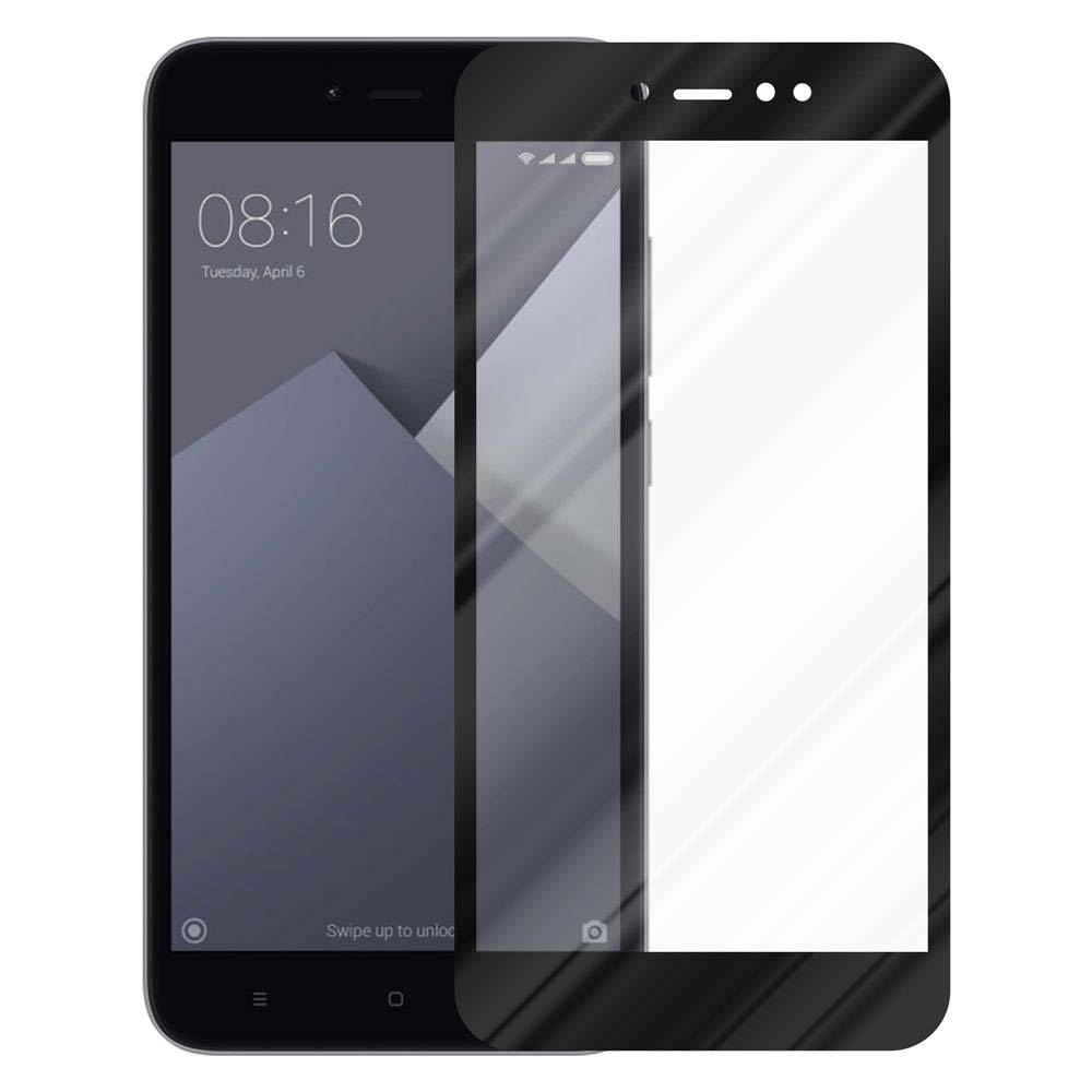 Cadorabo Panzerfolie für Xiaomi RedMi NOTE 5A PRIME Schutzfolie in Schwarz Vollbild Folie Tempered Display Schutzglas