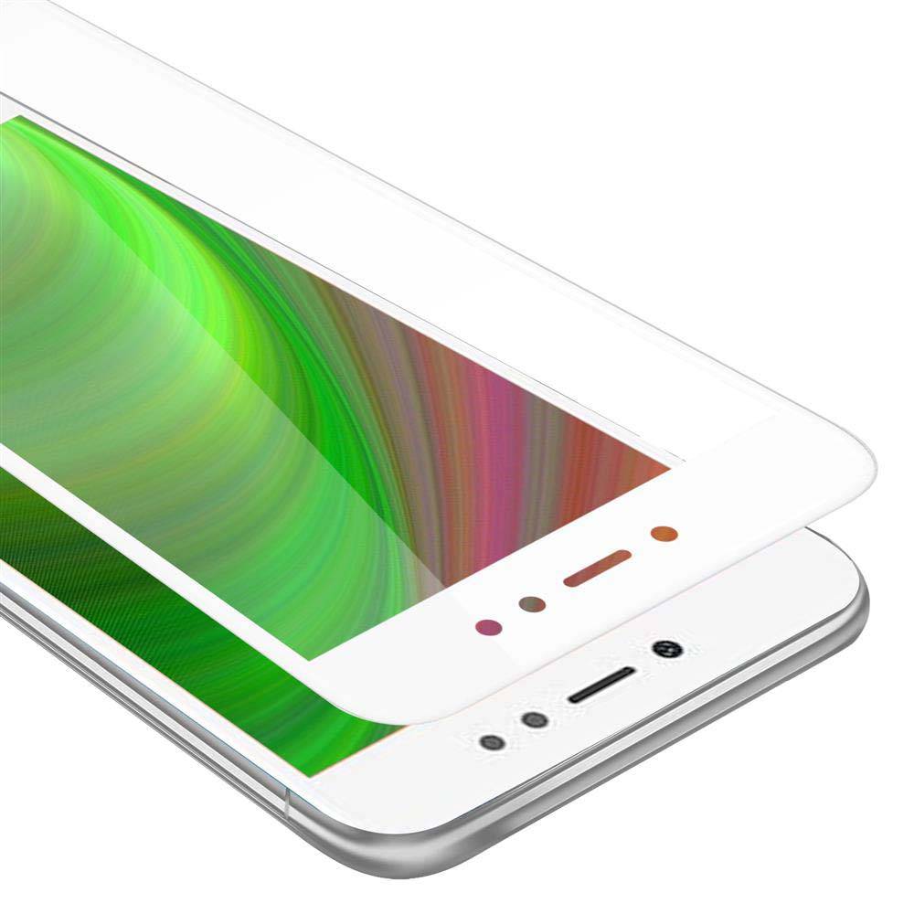 Cadorabo Panzerfolie für Xiaomi RedMi NOTE 5A PRIME Schutzfolie in Weiß Vollbild Folie Tempered Display Schutzglas