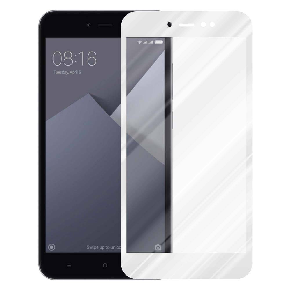 Cadorabo Panzerfolie für Xiaomi RedMi NOTE 5A PRIME Schutzfolie in Weiß Vollbild Folie Tempered Display Schutzglas